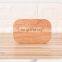 Airtight lunch kitchen food storage square bread bento lunchbox containers glass spice jars with sealed wood bamboo lids set