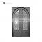 Simple Design Wrought Sheet Iron Double Door arched wrought iron door