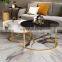 Luxury round coffee tables living room mdf marble coffee table modern glass coffee table