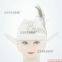 Bride Hat Ideas in Europe and the female headgear hat party feather ball bride hair pure color hat