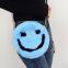 029Plush bag round smiley bag one shoulder oblique cross bag cute girl fur bag wholesale