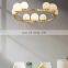 Modern Dining Room Alabaster Ball Pendant Light LED Luxury Brass Gold Decorative Hanging Lighting Chandelier