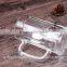 glass beer drinking mug with handle/wholesale clear glass drinking mug china supply