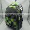 20" Fahion style rolling backpack green check trolley bag travel wheeling luggage