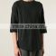 Wholesale Plain Black 3/4 Sleeve Raglan T-shirt Custom Made