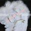 White Fabric Angel Wings Turkey Marabou Feather Christmas Ornament
