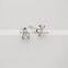 Fashion sterling silver hollow delicated tiny flower stud earrings for friends gift