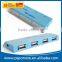 Blue Promotional gift Slim 4 port usb 2.0 hub with ruler function