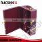 Two Compartments pu Red Wine Box,pu Leather Wine Box With Wine Set,pu Leather Wine Box in Stock
