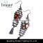 Bohemia ethnic jewelry gun black alloy hollow diamond mix color dangle earrings jewelry
