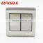 British standard stainless steel 2 gang electric wall switch