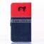 Contrast smile wallet leather case for Samsung S6