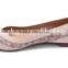 Lady's Pink Flat Genuine Leather Customized OEM Women Shoe New Design