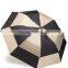 Black and white 27 inch double canopy windproof high quality compact golf umbrella