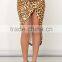 Fashion Midi skirt for women, Leopard print Knit fabric party pencil skirt - SYK15304