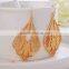 Fashion Beautiful Decorative Crystal Golden Flat Earrings J11032F02