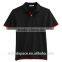 Wholesale fashion mens pique pk poo t-shirt with flat knit engineering stripes collar and cuffs