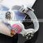 New Products Leather Bracelet Stainless Steel Snap Clasp Wholesale