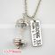 Weightlifting Barbell Pendant And I Choose Strength Charms Sports Gym Necklac