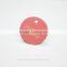 round design pink paper hang tag for kids clothing