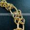 20cm raw brass faceted circle round oval link fashion DIY bracelet supplies 1900077