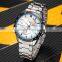 New Mens Curren Silver Stainless Steel Date Hour Anaog Quartz Sport Wrist Watch