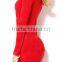 White Plain Ruffle Cross Collar Knit Dress new ladies dress
