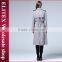 2015 European Design Gray woman long overcoat with belt