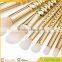 8 PCS Makeup Cosmetic Brush Kit Foundation Eyebrow Powder Blush Outline Nasal Blending Brush Set Gold