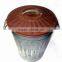 Galvanized Trash can with top cover, Mini trash can, desktop trash can