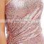 New Fashion Design Hot Sale One Shoulder Elegant Maxi Gold Sequin Mini Dresses Cocktail Dress