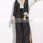 Maxi Black White Striped Women Long Dress Long Sleeve Fall Dress Beach Party Dresses