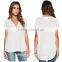fashion ladies white blouse summer short sleeve chiffon women shirts