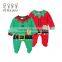 Red Green Father Christmas Footed Baby Christmas Romper Wholesale