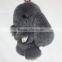 Myfur Dark Grey Cute Rabbit Fur Made Rabbit Bag Accessory Pendant