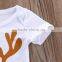 Newborn baby christmas romper infant white reindeer clothes
