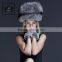 2017 Beautiful real fox fur cylindrical hat keep warm for women