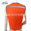 High visibility orange-red mesh pockets reflective fluorescent orange safety vest