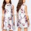 Wholesale OEM service sleeveless printed floral sample short cocktail dresses of pictures