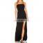 2017 Wholesale Fashion Sexy Black Sleeveless Maxi Off Shoulder Prom Dress For Women