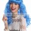 Carnival blue wavy party wigs P-W245