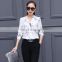 New Fashion Long Sleeve Starfish Printed Casual Chiffon Shirts White Loose Cutting Woman Blouse