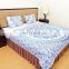 Indian 2017 Blue Ombre Mandala Quilted Blanket Comforter Queen Size Reversible Duvet Set Bedding Set