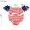 wholesale baby clothes 4th of July the Stars and Stripes off shoulder kids bodysuit