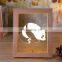 Customized 3d illusion lamp with wood frame acrylic photo picture frame led night lamp