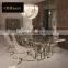 Superior Quality Marble Countertop Dinning Tables with Leather Chairs Dinning Room Set