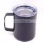 10oz Stainless Steel promotion double wall  Vacuum Insulated Reusable Tea Drink Coffee Mug with Handle and Lid