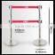 Crowd Control Barriers_Silver Stainless Steels Belt Barriers- 2 Webbings Metal Barriers-Double Belt Metal Stand Post