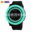 original design black big dial fashion waterproof silica gel strap skmei 1255 digital smart watch for men
