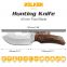 Outdoor camping multi-purpose fixed blade knife, color wooden handle with rope cutter function, high hardness chopping stainless